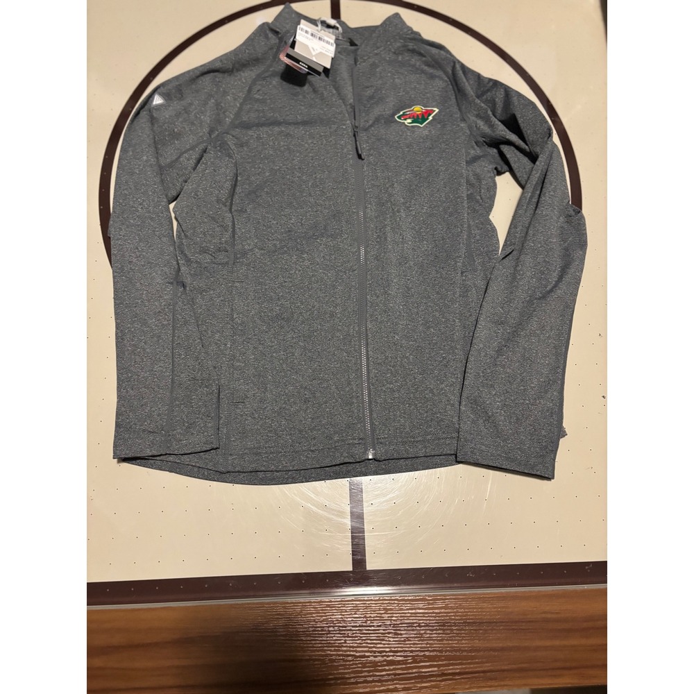 Minnesota Wild NHL Levelwear Ezra Full Zip Jacket Charcoal Heather Grey Mens M